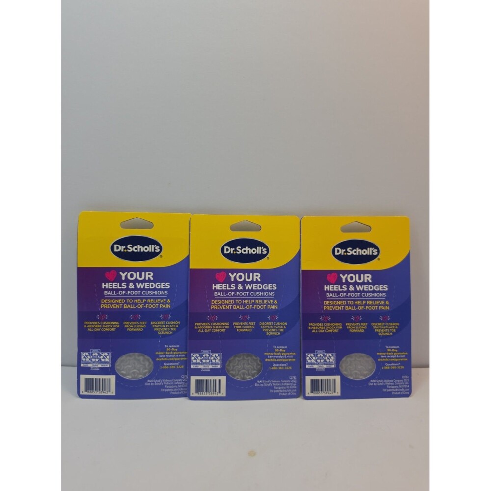 Dr. Scholls Love Your Heels Wedges Ball of Foot Cushions for Women, 1 Pair,-3PK